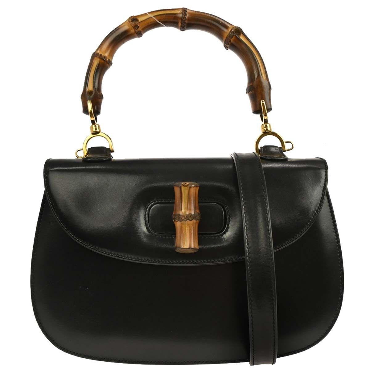 Gucci Gucci Vintage Convertible Bamboo Top Handle Leather Size ONE SIZE - 1 Thumbnail