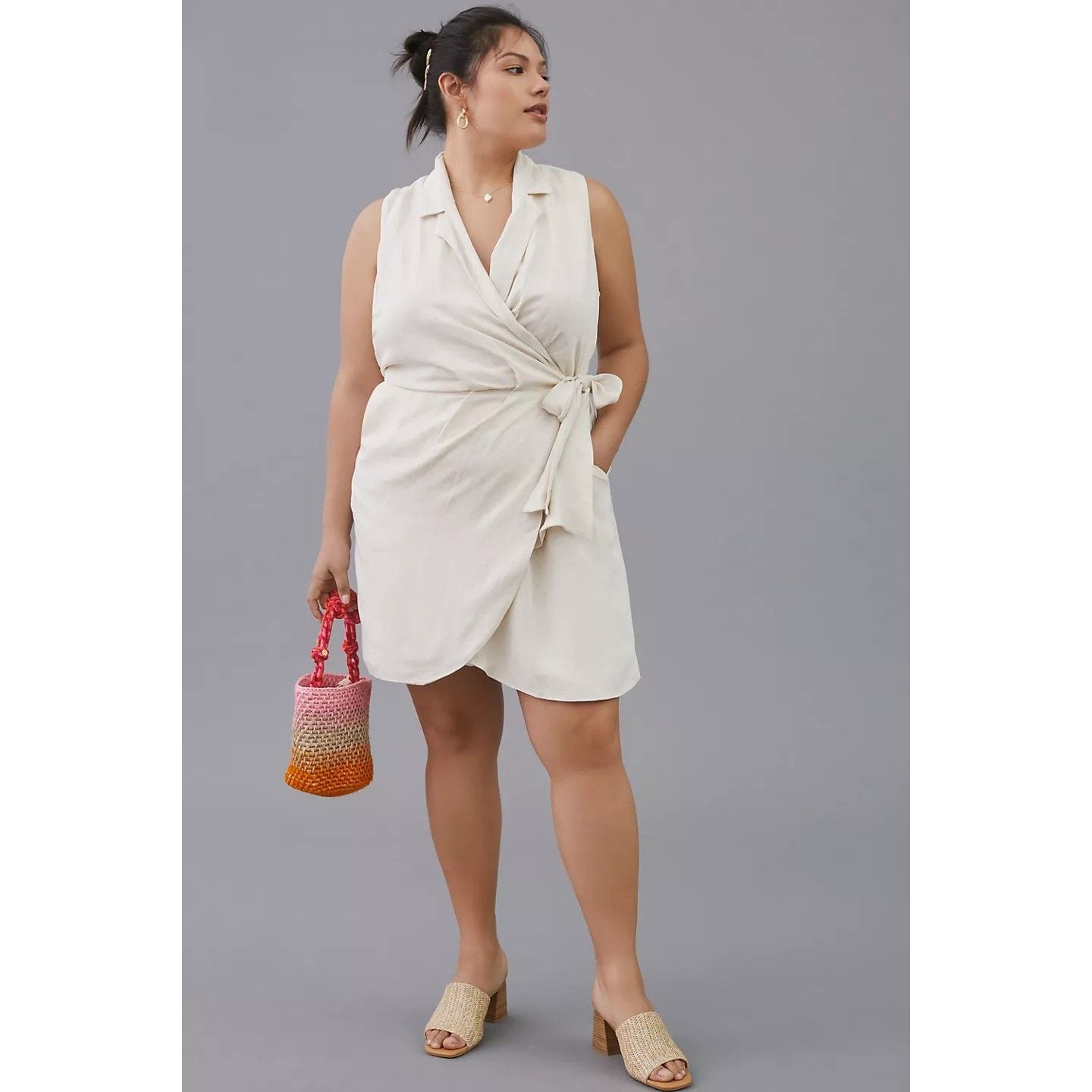 maeve short sleeve v neck embellished mini dress Maeve Short-Sleeve V-Neck Embellished Mini Dress