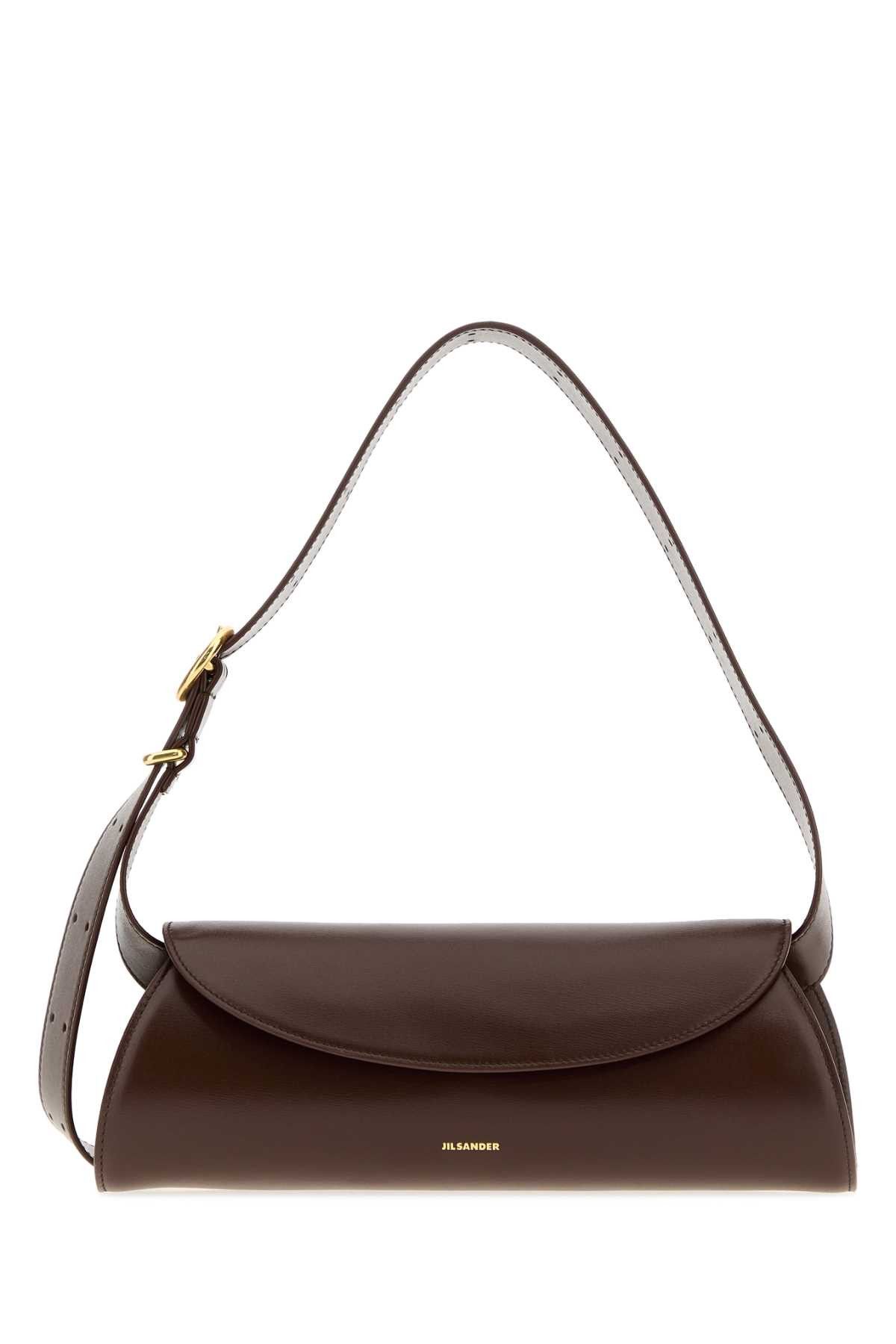Jil Sander Chocolate Leather Small Cannolo Shoulder Bag Size ONE SIZE - 1 Thumbnail