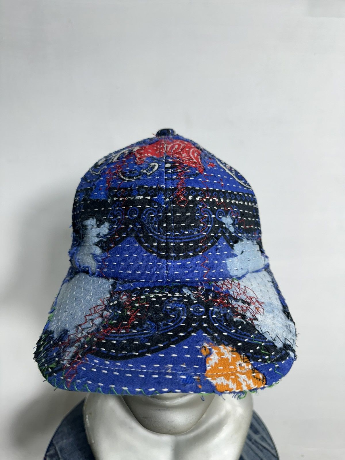 Handmade Custom Made Distressed Paisley Patchwork Boro Trucker hats Size ONE SIZE - 10 Thumbnail