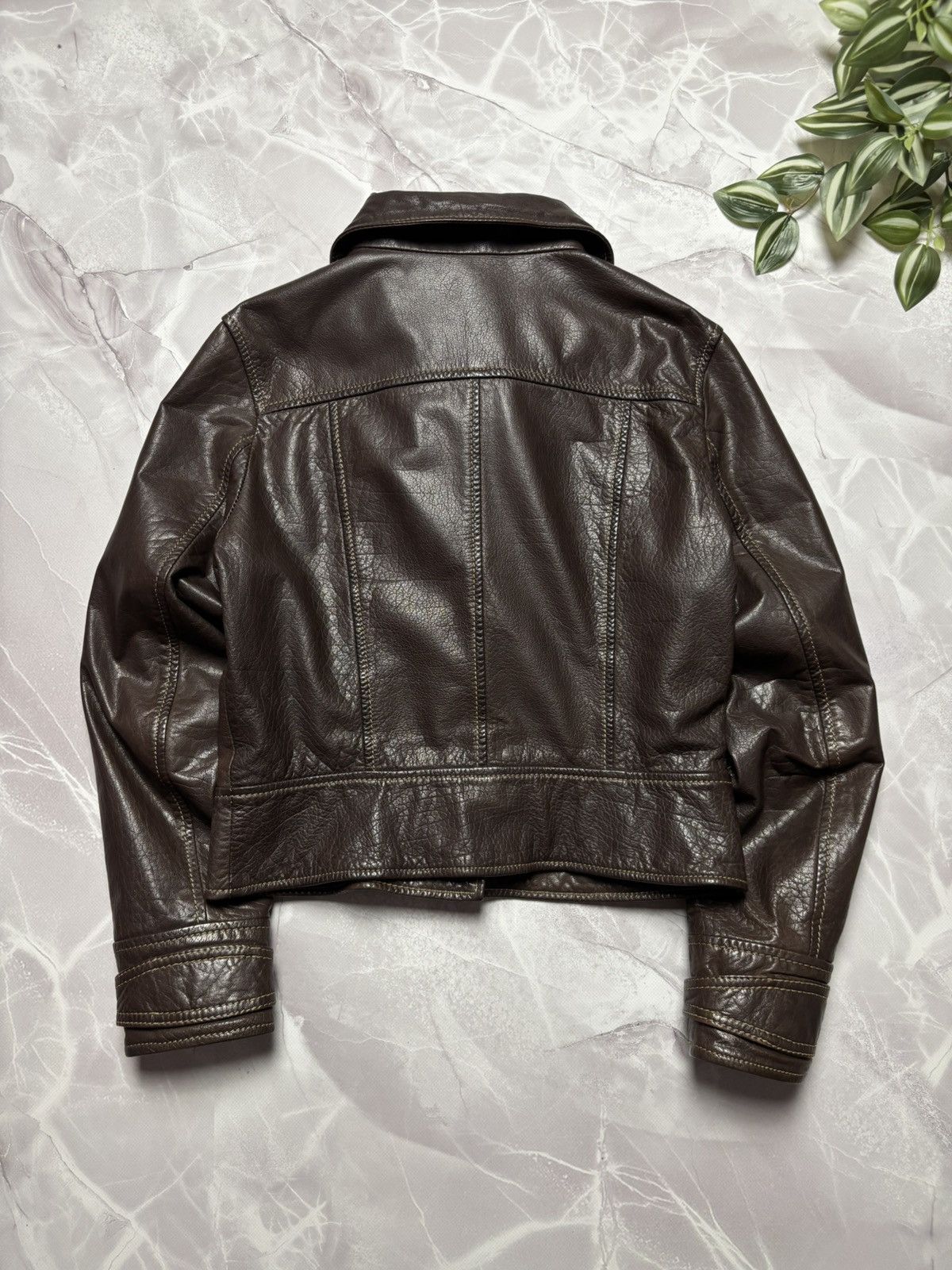 Gypsy Gipsy by Mauritius Leather Jacket Brown Biker Moto Utility Size M / US 6-8 / IT 42-44 - 8 Thumbnail