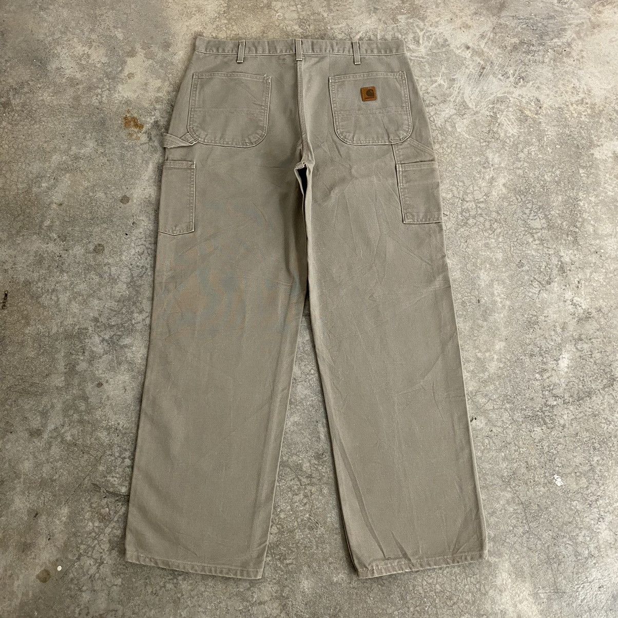 Carhartt × Vintage Vintage Carhartt Desert Grey Carpenter Workwear Pants Size US 38 / EU 54 - 12 Thumbnail