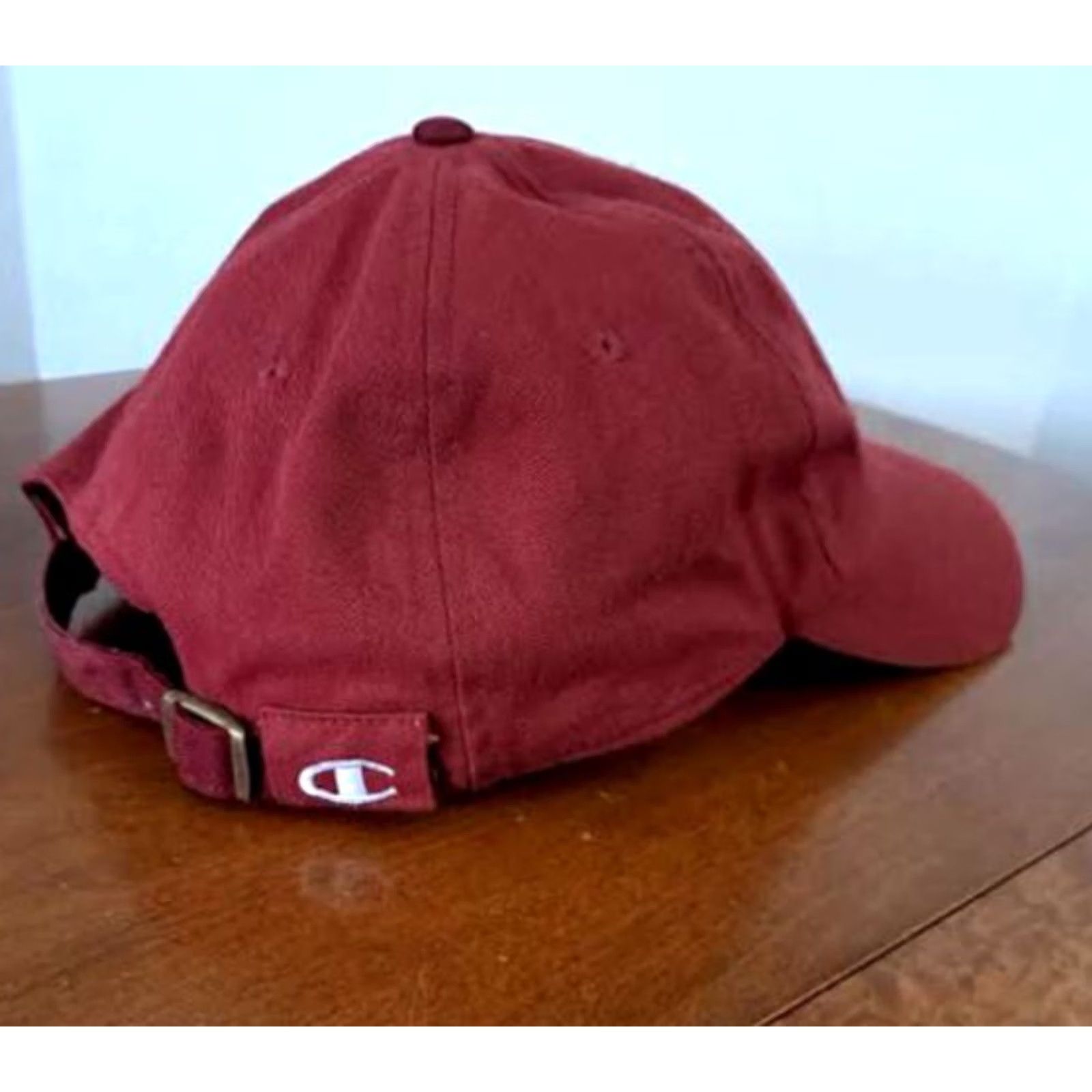 Champion Champion Adjustable Burgundy Hat Baseball Cap Men EUC Red Canvas Adjustable Strap Sports Pattern Size ONE SIZE - 4 Thumbnail