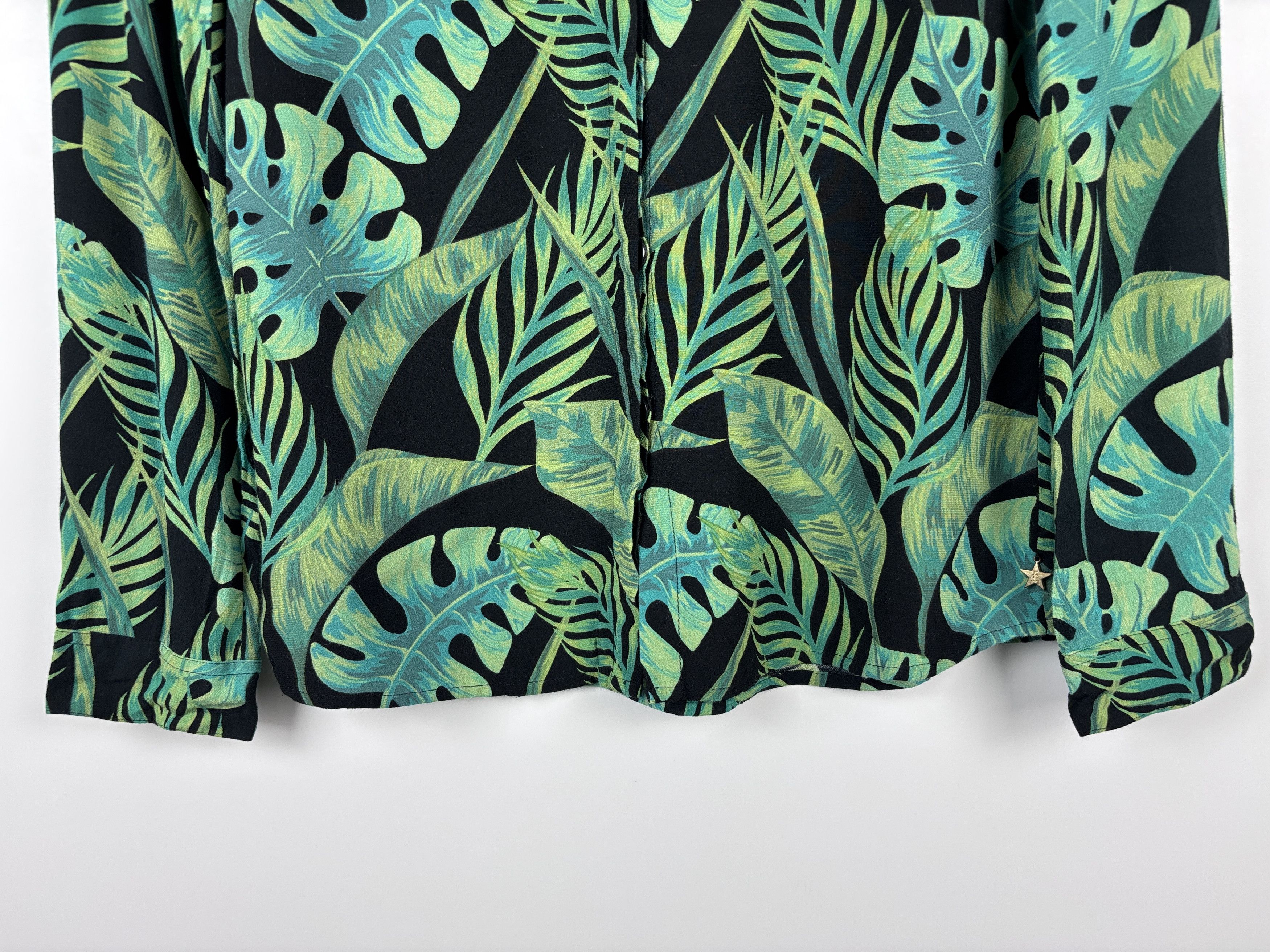 Designer Fabienne Chapot Floral Button Shirt Blouse Viscose Green S Size S / US 4 / IT 40 - 3 Thumbnail