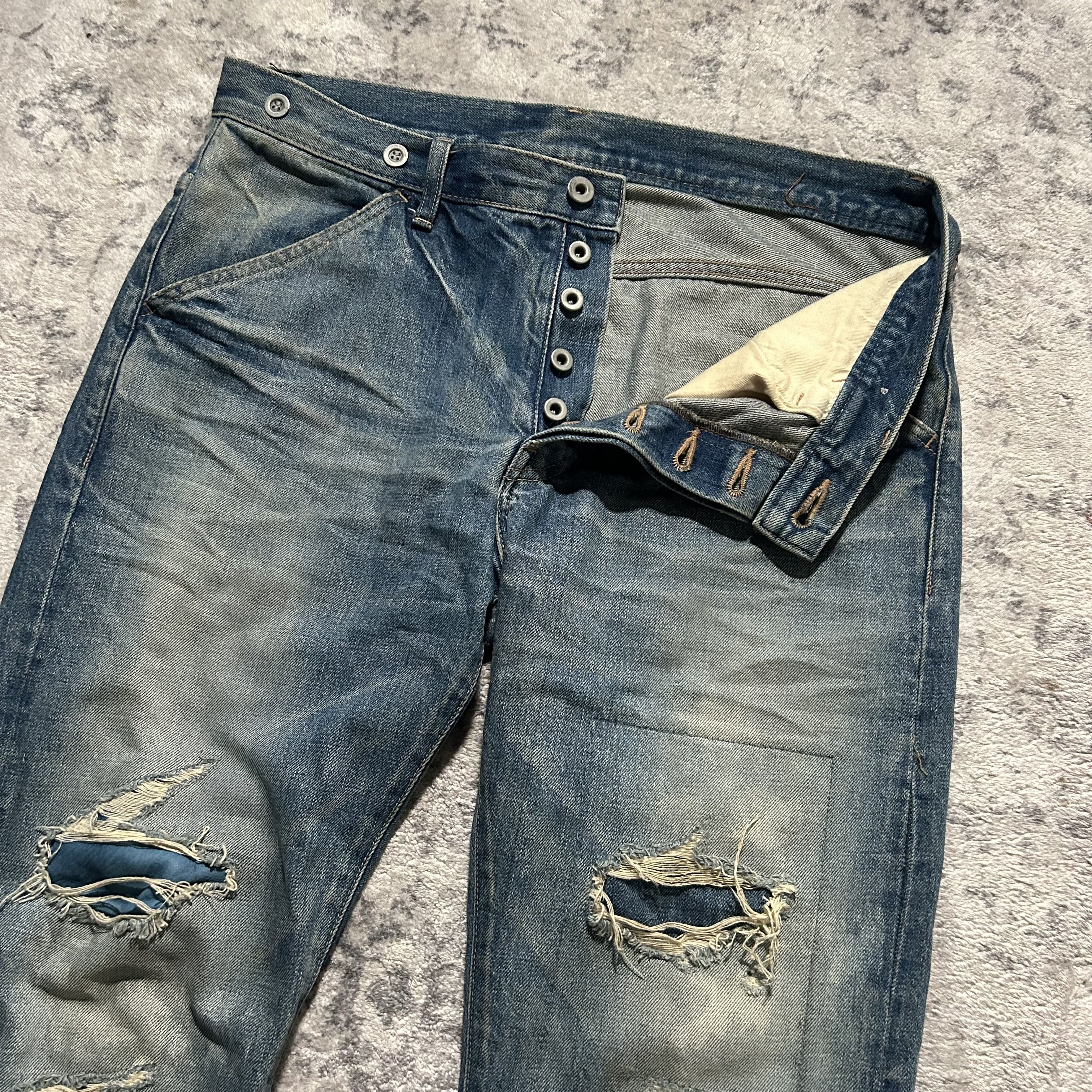 Isamu Katayama Backlash Isamu Katayama Backlash Leather Repaired Jeans Size US 33 - 5 Thumbnail
