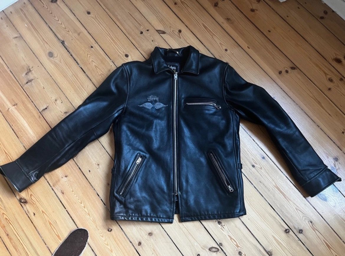 Stussy Stussy x Schott Vintage Leather Biker Jacket | Grailed