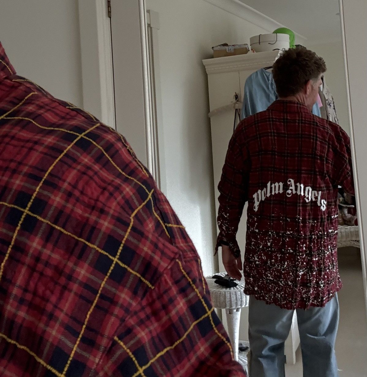 Palm Angels FW21 Palm Angels paint splatter long flannel bleached Grail Size US M / EU 48-50 / 2 - 11 Thumbnail