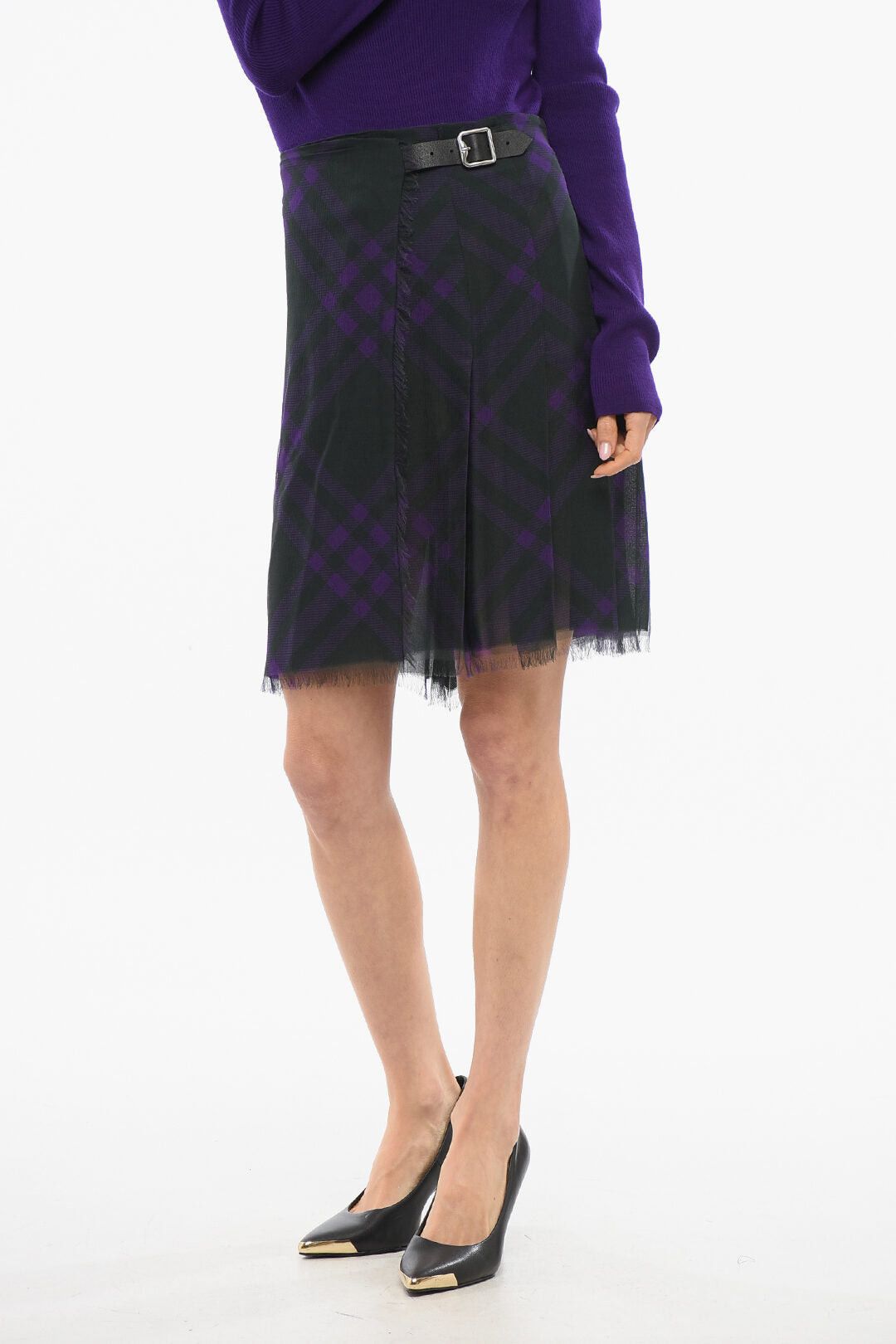 Burberry Silk Wrap Skirt with Pleats Size XS / US 0-2 / IT 36-38 - 1 Thumbnail