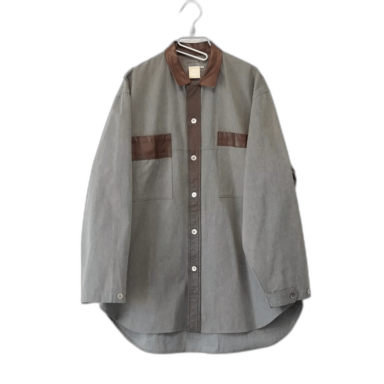 Yohji Yamamoto yohji yamamoto cotton shirt with leather details Size US M / EU 48-50 / 2 - 1 Thumbnail