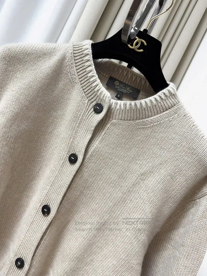 Loro Piana Loro Piana Oatmeal Embroidered Long Sleeve Knit Cardigan Size S / US 4 / IT 40 - 3 Thumbnail