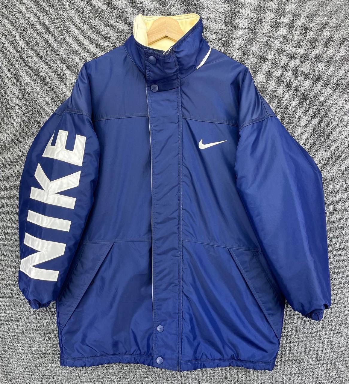 Nike × Vintage Vintage 90s Nike Spellout Jacket Size US L / EU 52-54 / 3 - 1 Thumbnail