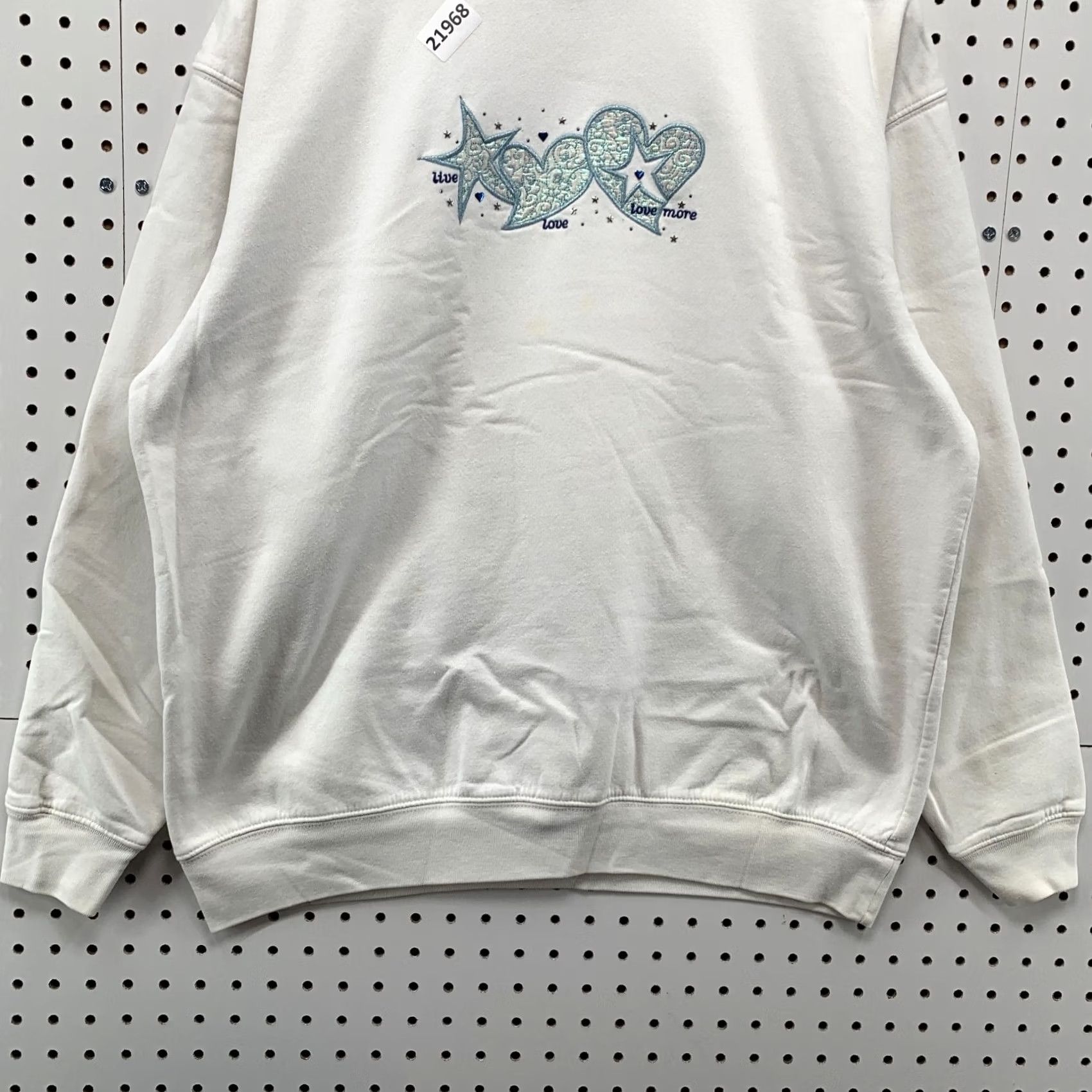 Vintage M&C Sportswear Sweatshirt White Heart Stars Embroidered Women 1X Crewneck Size XL / US 12-14 / IT 48-50 - 6 Thumbnail