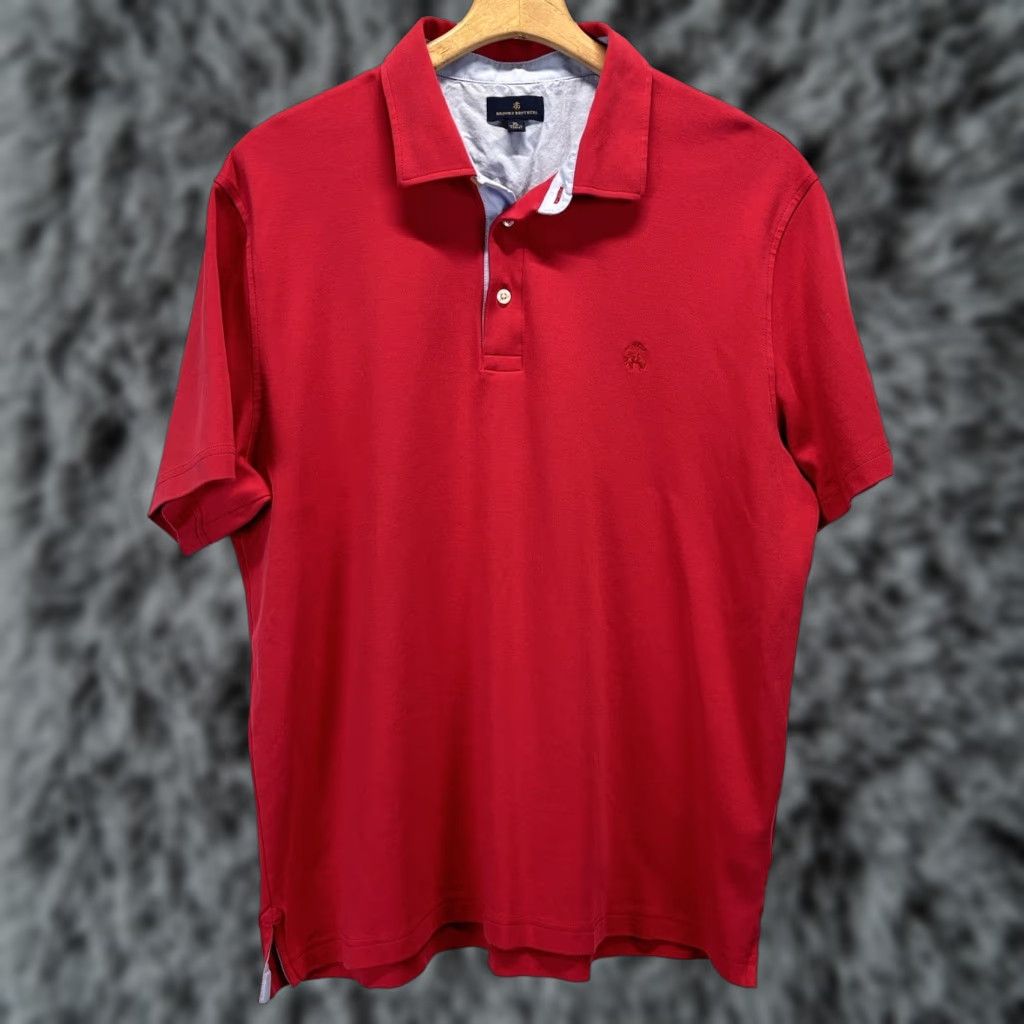 Brooks Brothers Brooks Brothers Red Polo Shirt Adult XL Short Sleeve Cotton Mens Size US XL / EU 56 / 4 - 1 Thumbnail