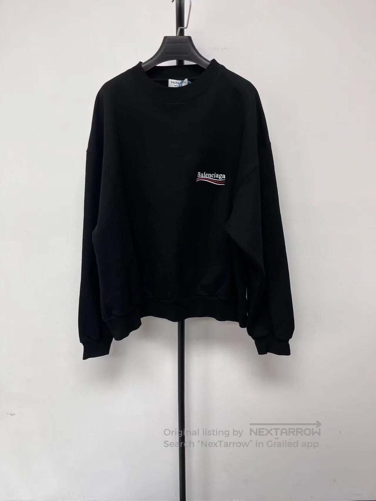 Balenciaga balenciaga embroidered logo black sweatshirt. Size US L / EU 52-54 / 3 - 1 Thumbnail