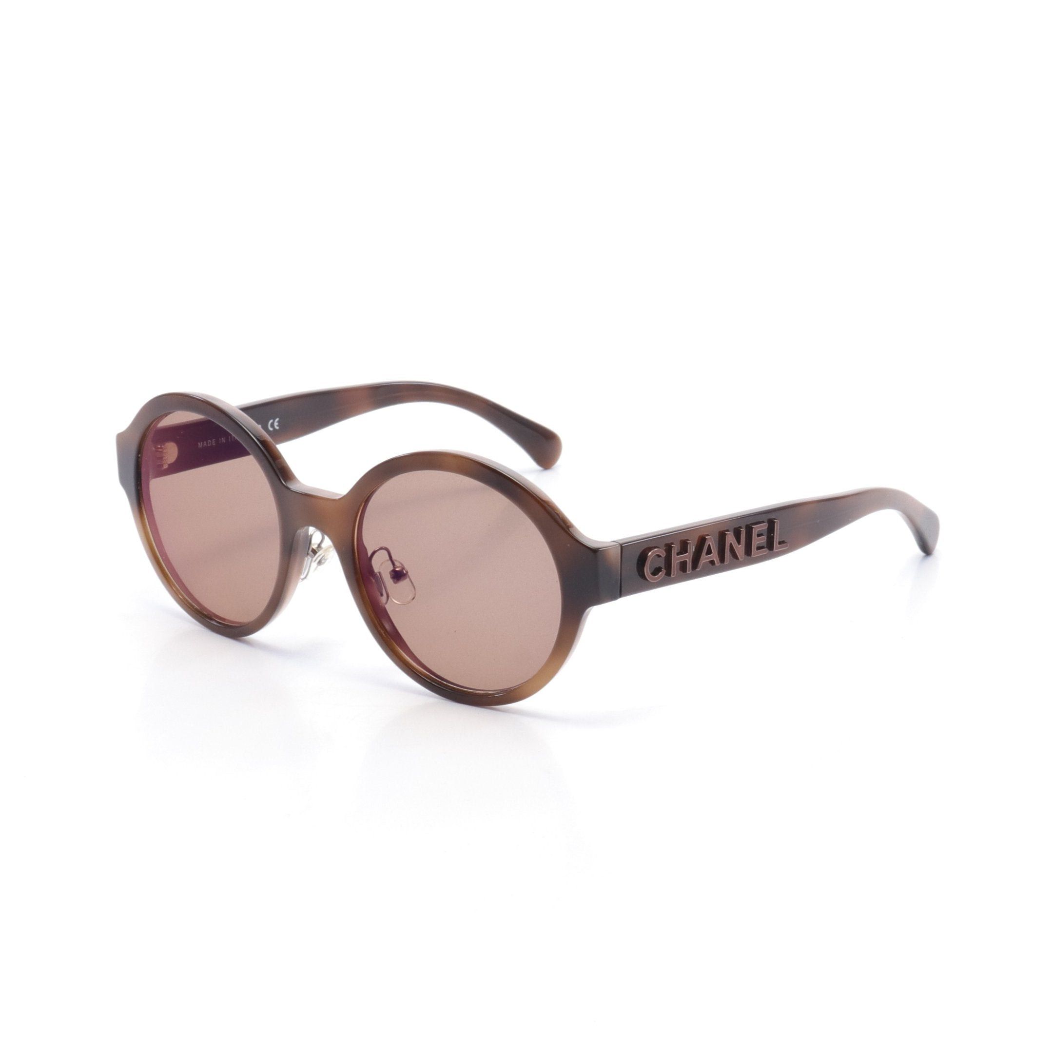 Chanel Chanel Round Shape Eyewear Sunglasses Brown Prescription Lens Size ONE SIZE - 1 Thumbnail