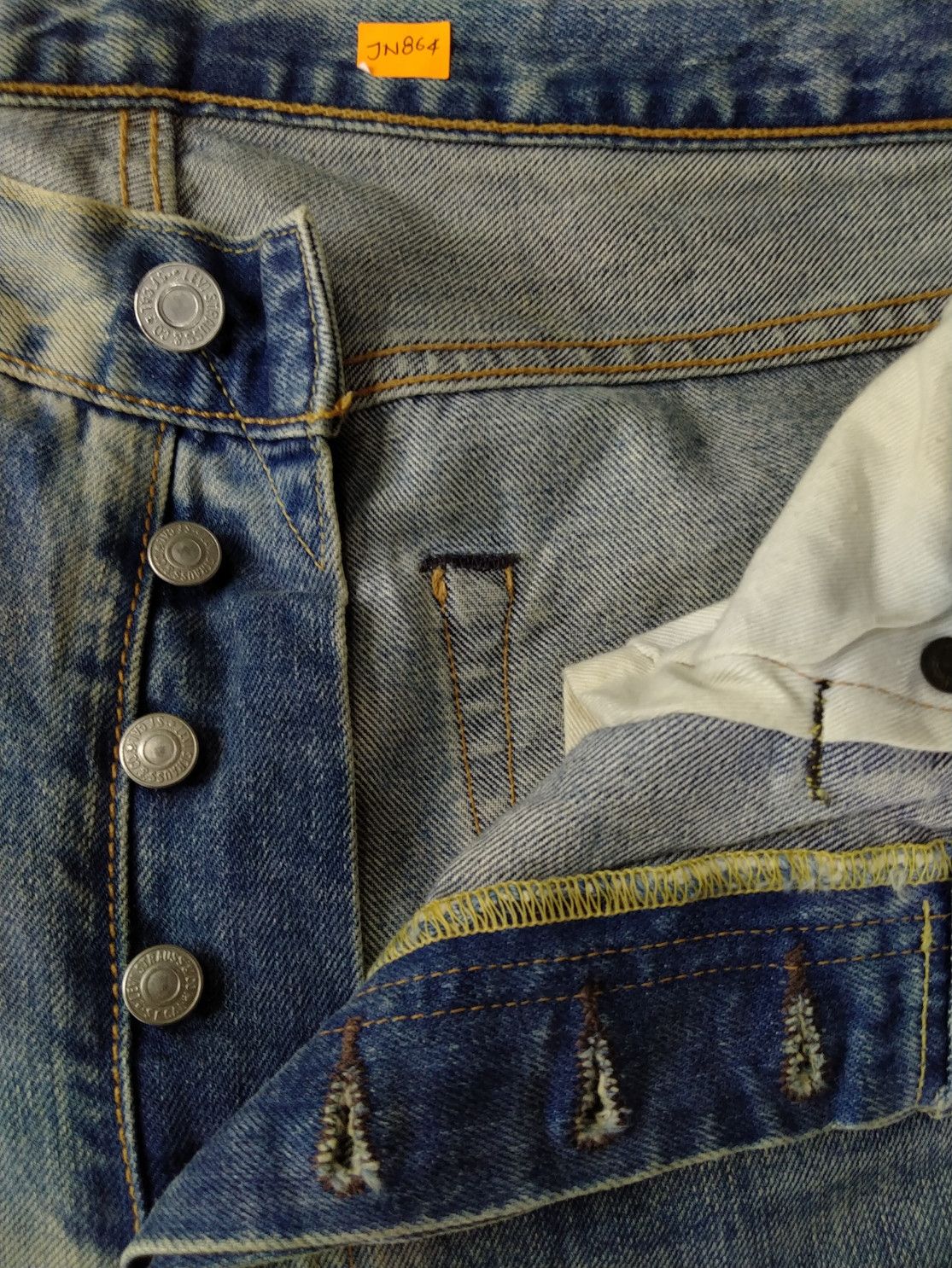 Japanese Brand Ripped Faded Blue Vintage Levi's 501 34x31.5 Denim -JN864 Size US 34 / EU 50 - 6 Thumbnail