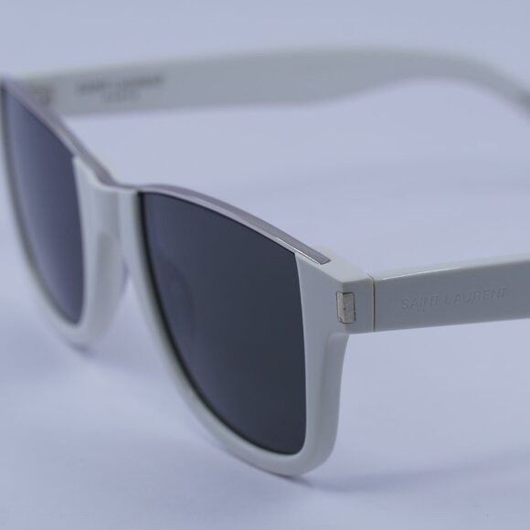Saint Laurent Paris Saint Laurent SL 51 CUT 003 Sunglasses Ivory/Silver Square Size ONE SIZE - 2 Thumbnail