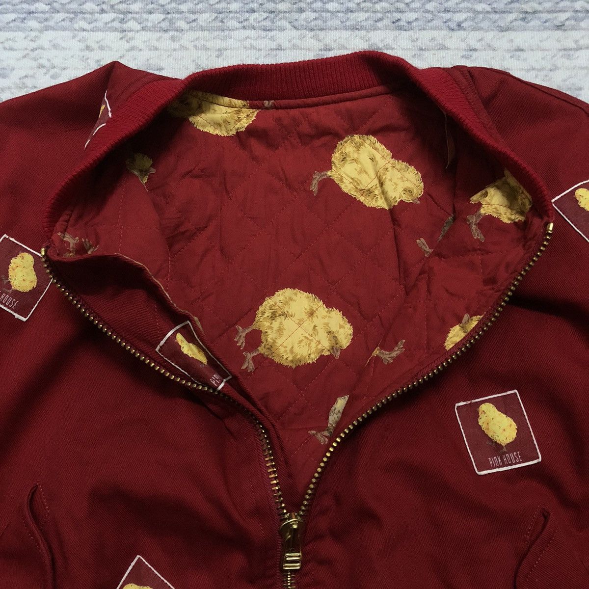 Japanese Brand × Pink House × Vintage Rare Vintage Pink House ‘Chick’ Monogram Bomber Jacket Size US L / EU 52-54 / 3 - 4 Thumbnail