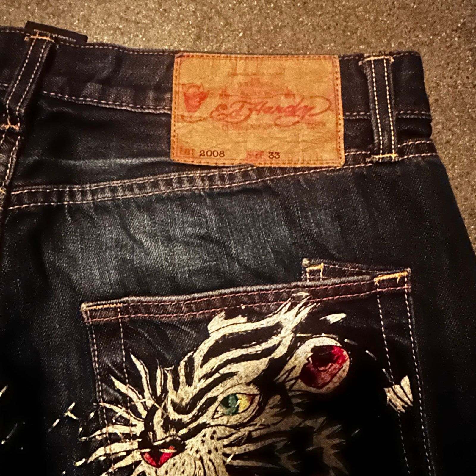 Ed Hardy ed hardy christian audigier embroidered tiger spell out Size US 33 - 6 Thumbnail