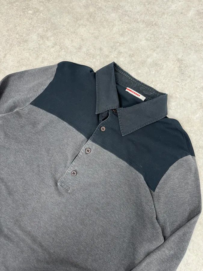Prada 2000s Prada Grey & Black Polo Shirt Size US M / EU 48-50 / 2 - 5 Thumbnail