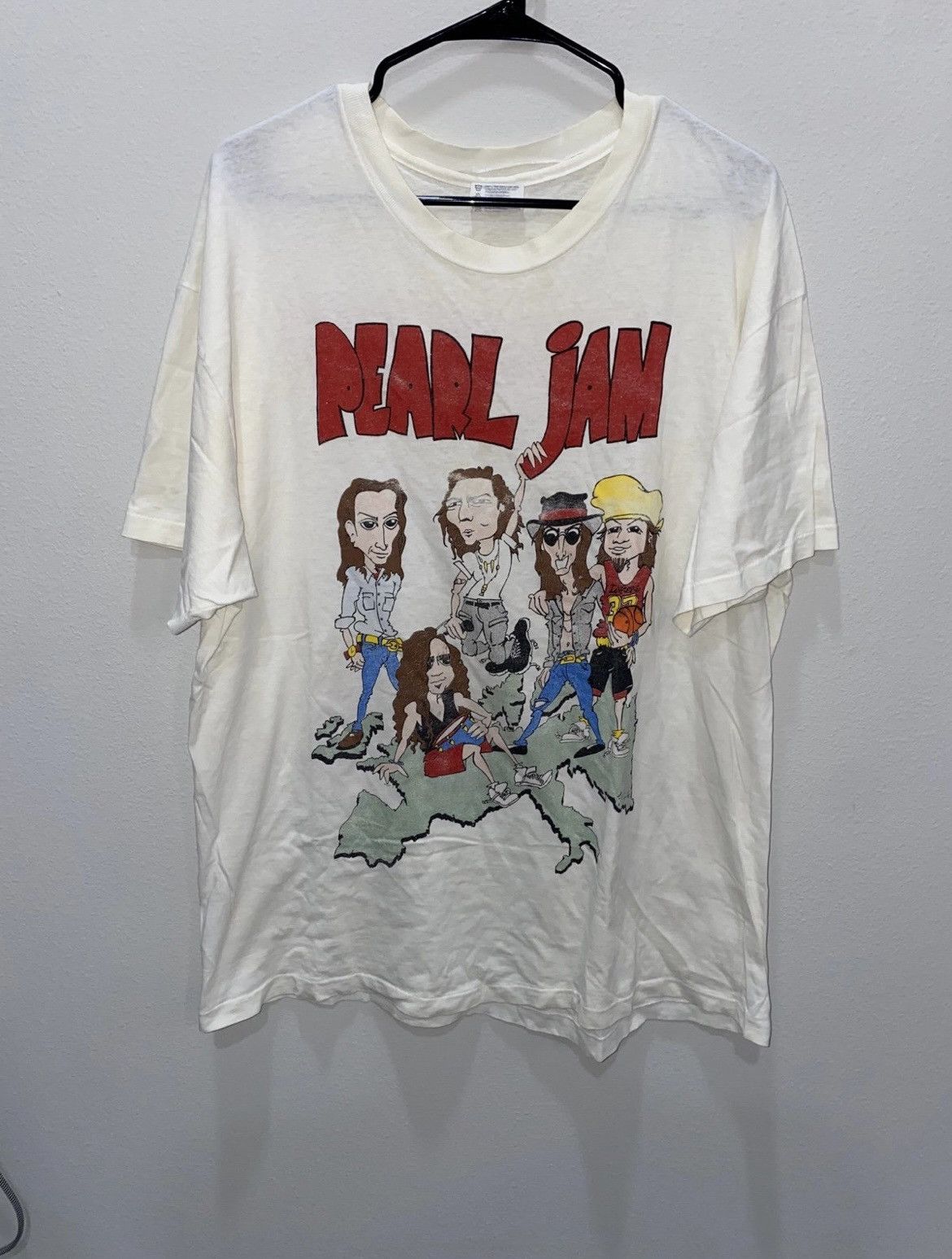 Hanes × Vintage RARE Original Vintage Pearl Jam World Jam 1991 1992 Ten Tour Size US XL / EU 56 / 4 - 1 Thumbnail