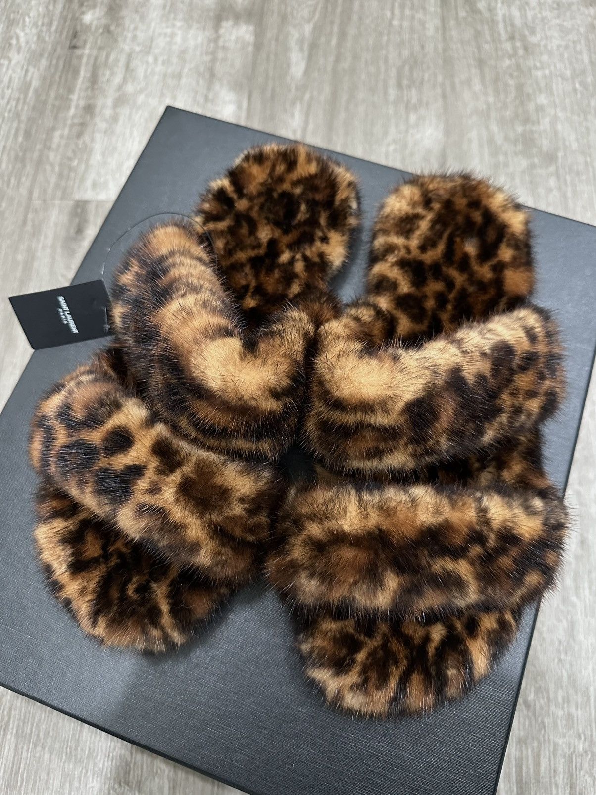 Saint Laurent Paris Saint Laurent Leopard Mink Sandals / Slides Size US 8.5 / EU 41-42 - 3 Thumbnail