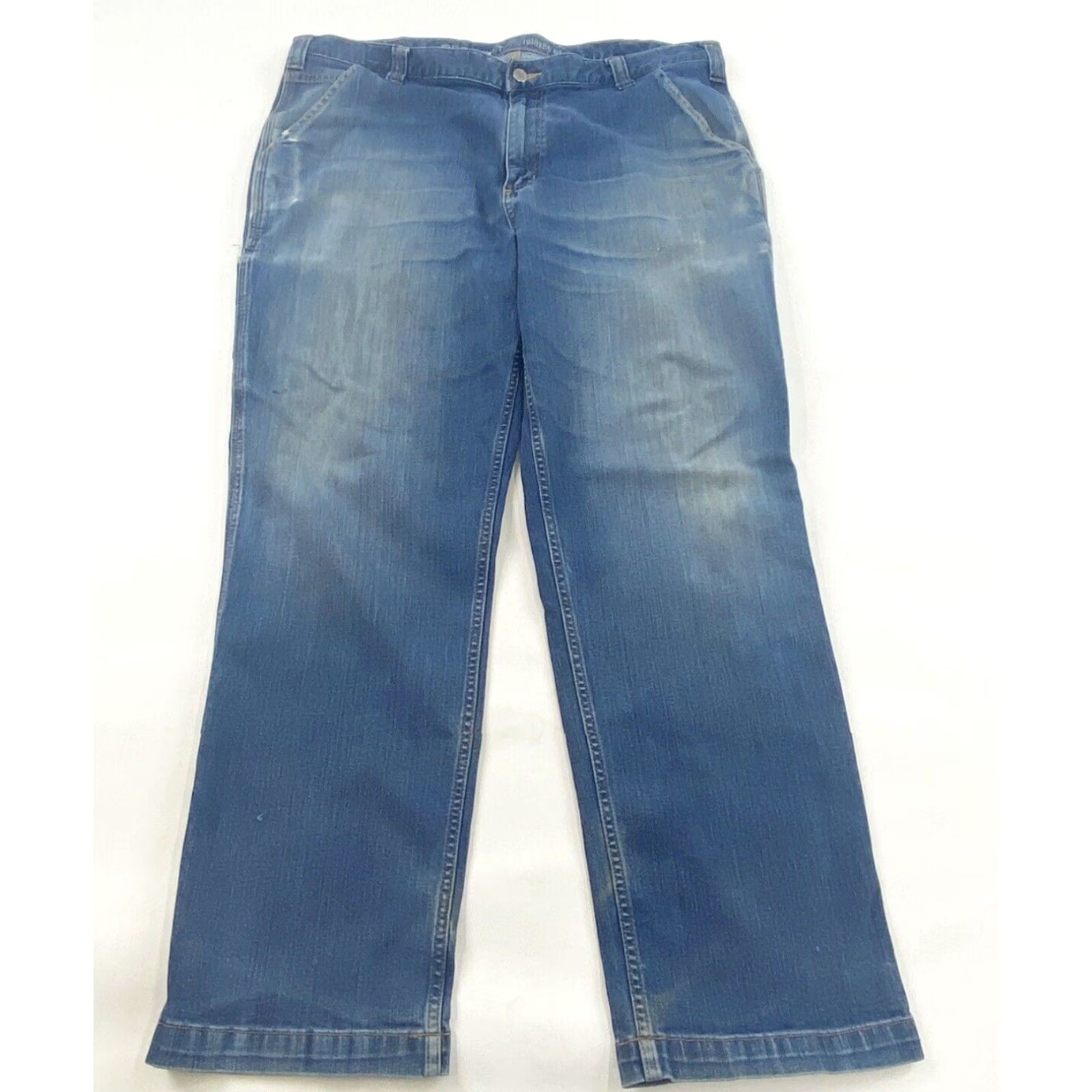 Carhartt Carhartt Jeans Mens Size 40x30 Blue Denim Straight Belt Loops Regular Inseam 30 in Mens Ready Size US 40 / EU 56 - 2 Thumbnail