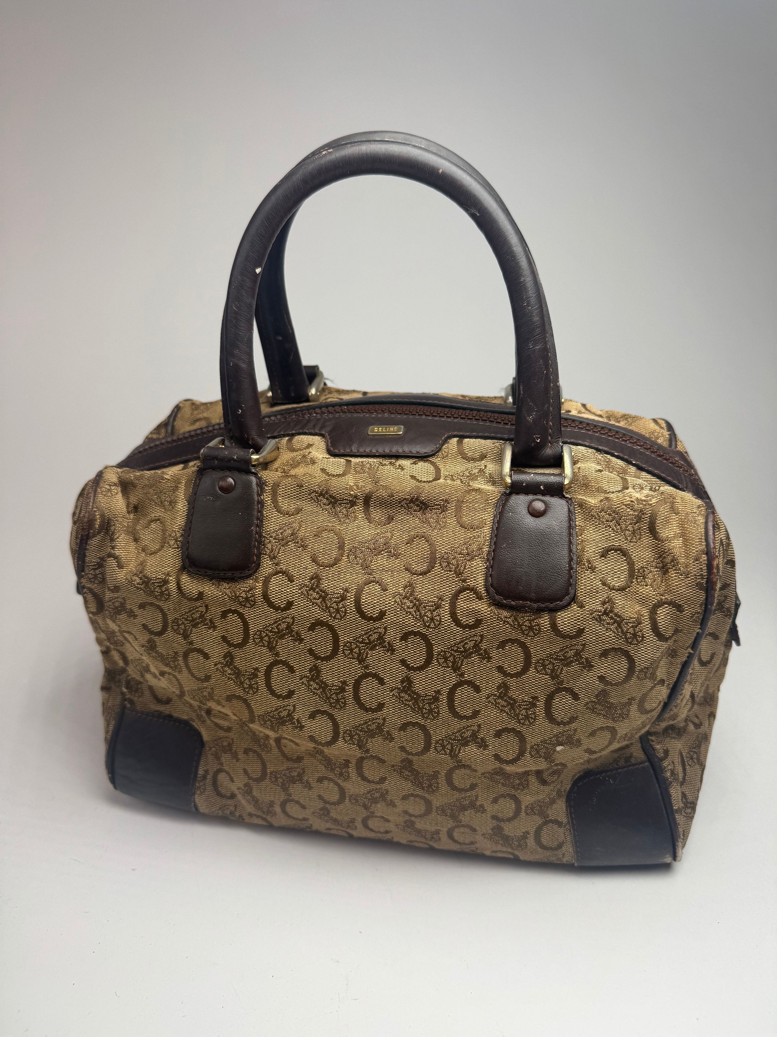 Celine Vintage Paris macadam monogram canvas leather bag black kame Size ONE SIZE - 1 Thumbnail