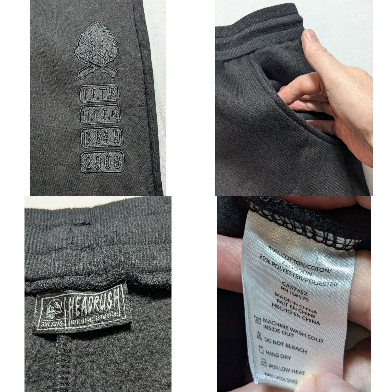 Vintage HEAD RUSH Men 3XL Black 13th WARRIOR CHOSEN FEW Jogger Sweatpants EUC Size US 39 - 8 Thumbnail