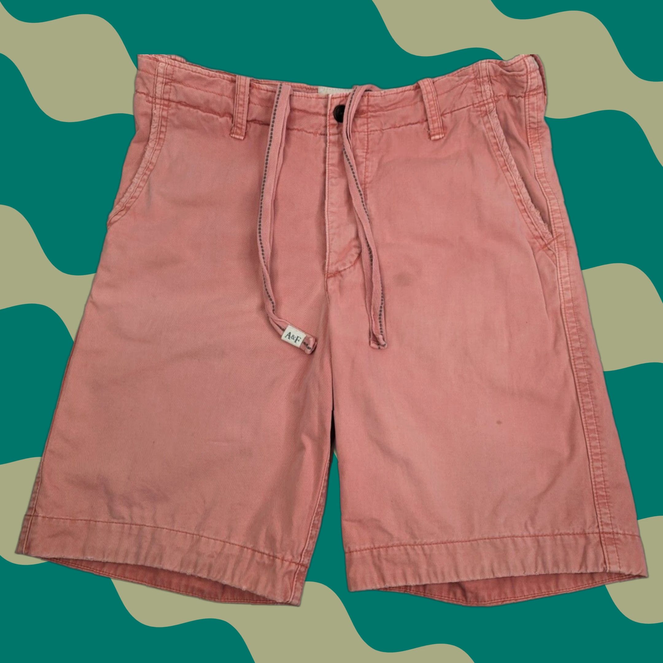 Abercrombie & Fitch VINTAGE Abercrombie & Fitch Shorts Men 34 Pink Button Fly Thick Twill Cotton Flat Front Chino Beach Casual Size US 34 / EU 50 - 1 Thumbnail