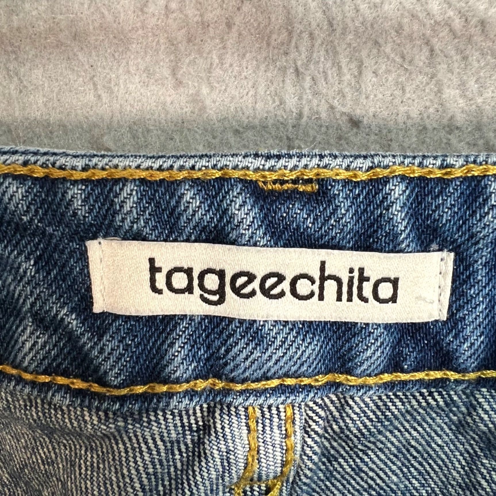 Denime Tageechita Women's Jeans Denim Blue Cotton Mid-Rise Straight 29 In Inseam Size M Size 32" / US 10 / IT 46 - 3 Thumbnail