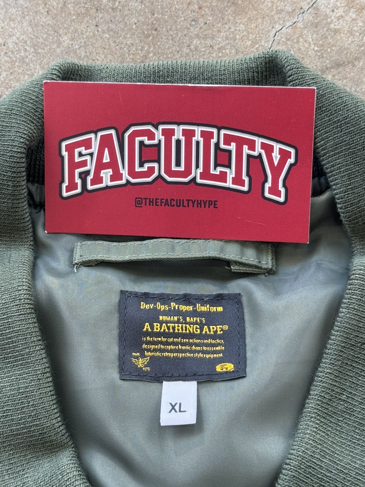 Bape A Bathing Ape Bape Bomber Jacket Green Sz. XL Size US XL / EU 56 / 4 - 3 Thumbnail
