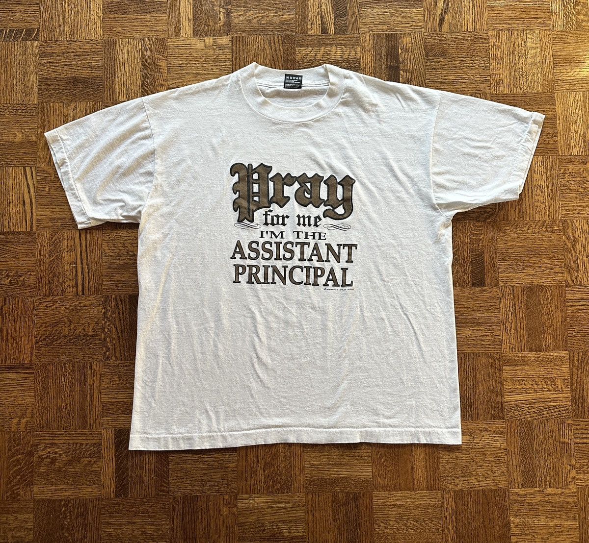 Vintage Vintage 90s Assistant Principal Funny Graphic Tee Size US XL / EU 56 / 4 - 1 Thumbnail