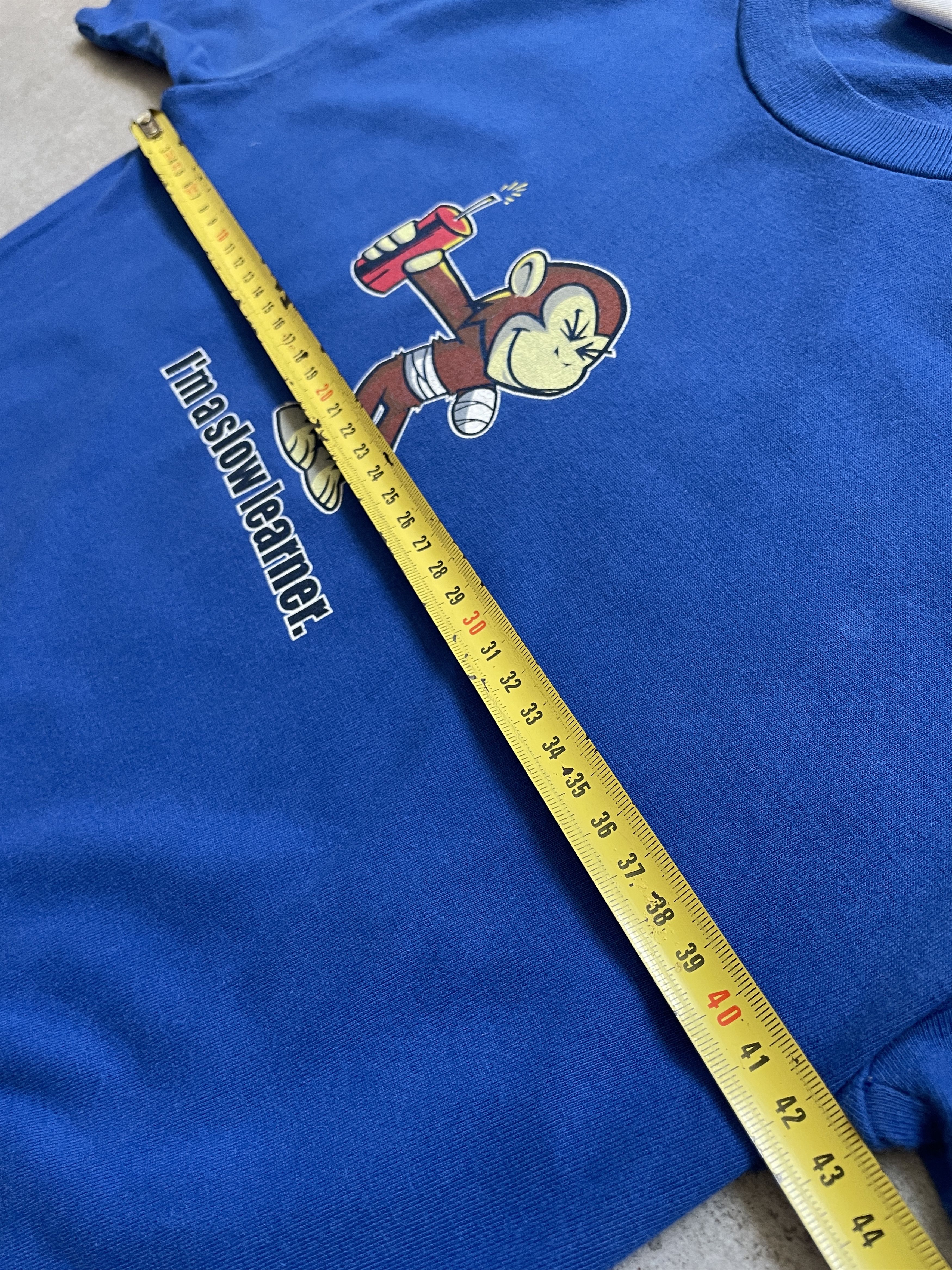 Vintage Y2K IM SLOW LERNER MONKEY BLUE BABY FIT TO THE EDGE TEE Size US S / EU 44-46 / 1 - 8 Thumbnail
