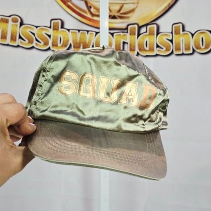 Other Green Satin Squad Adjustable Hat with Velcro Back Unisex Size ONE SIZE - 6 Thumbnail