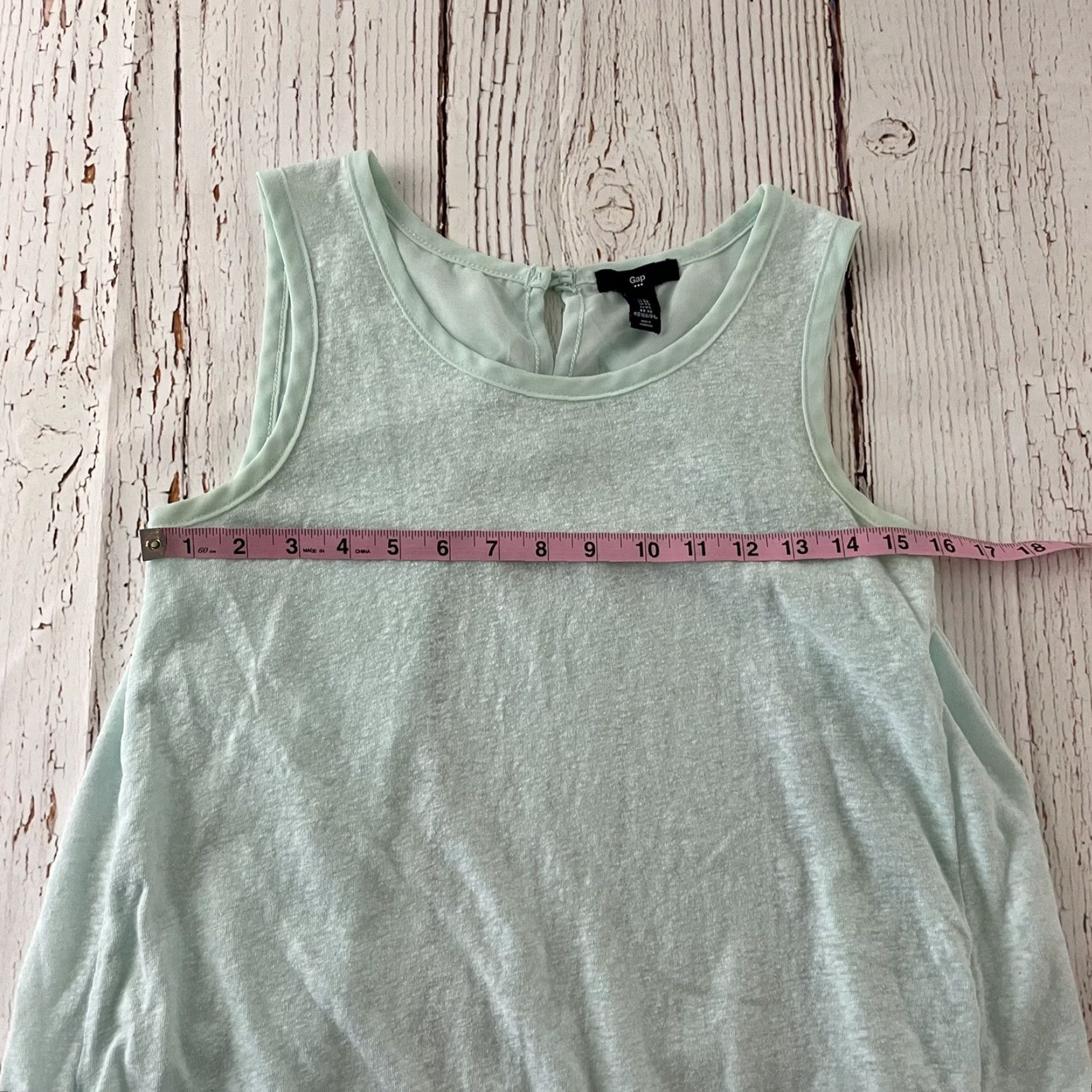Gap VINTAGE Gap Sleeveless Tank Top Women's XS Blue Green Casual Shirt Size M / US 6-8 / IT 42-44 - 4 Thumbnail