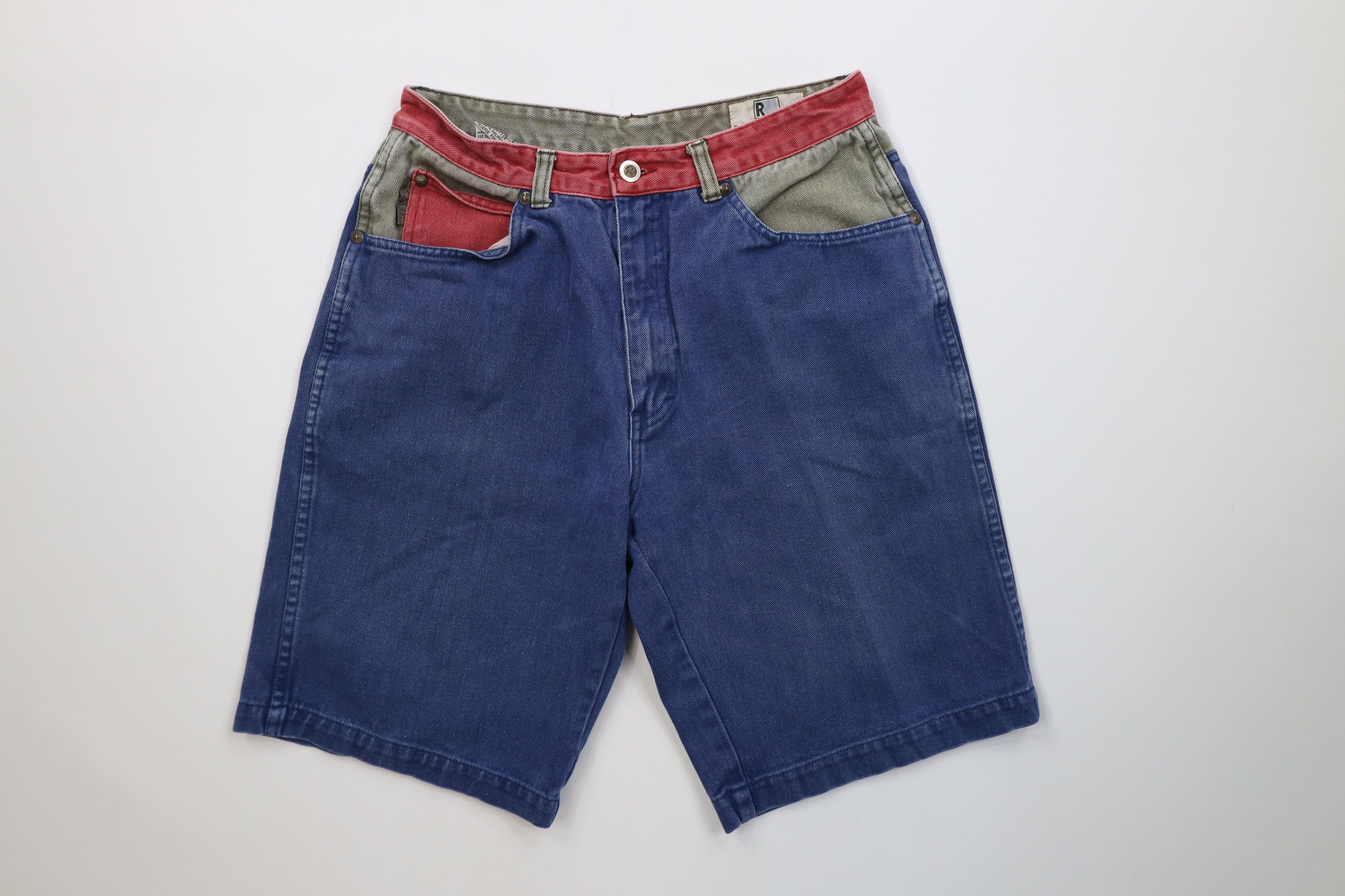 Vintage Vintage 90s Streetwear Block Above Knee Denim Jean Shorts Size US 30 / EU 46 - 1 Thumbnail