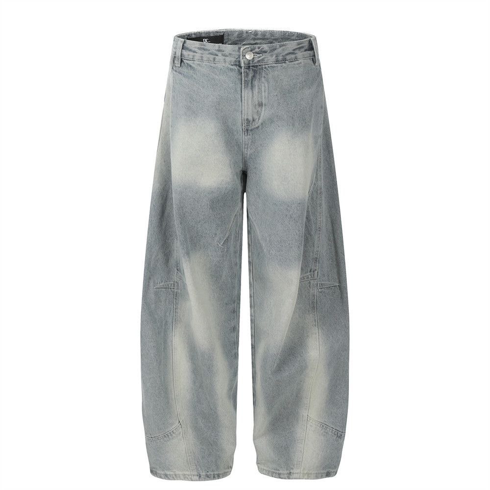 Japanese Brand × Jean Men's street loose washed wide-leg tie-dye scimitar jeans Size US 32 / EU 48 - 1 Thumbnail