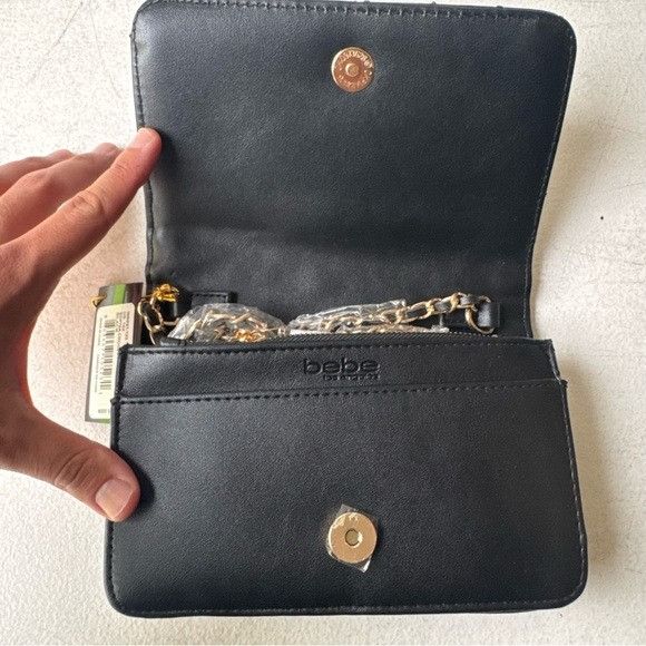 Bebe NWT BEBE SOPHIA CROSSBODY SMALL BLACK Size ONE SIZE - 6 Thumbnail