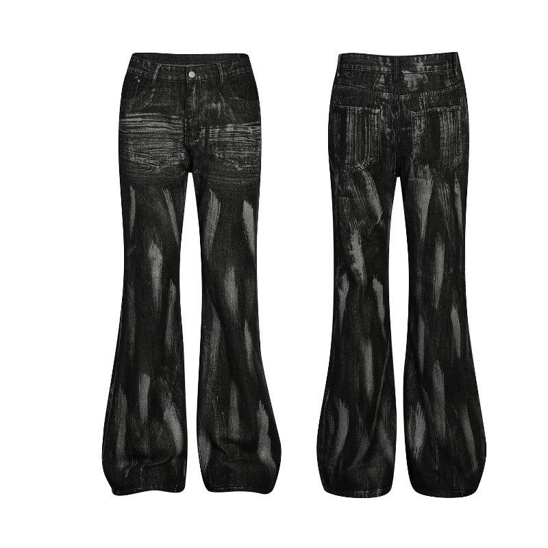 Jean Hand-Painted Vintage Wide Leg Street Jeans Size US 32 / EU 48 - 5 Thumbnail