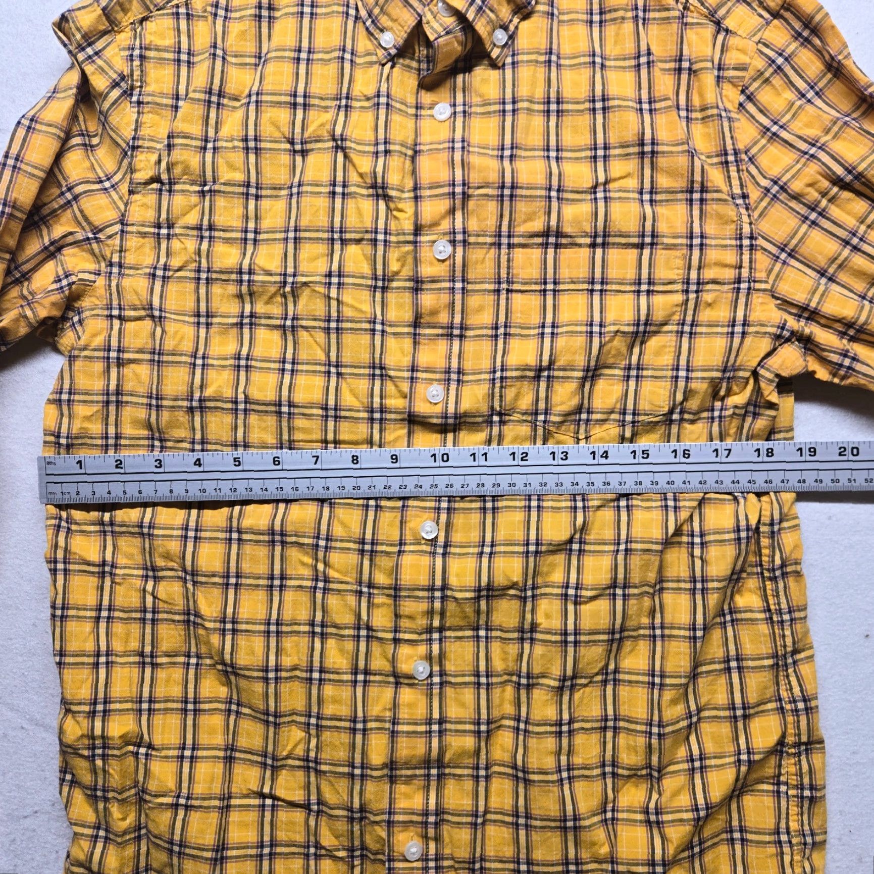 Old Navy Old Navy Shirt Adult M Yellow Plaid Button-Down Long Sleeve Slim Fit Cotton Blend Mens Size US M / EU 48-50 / 2 - 3 Thumbnail