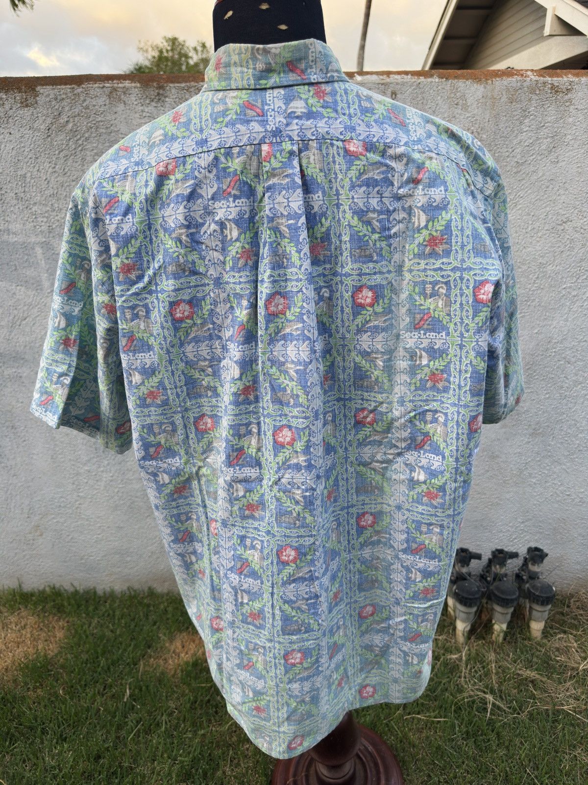 Reyn Spooner PreOwned Reyn Spooner Men’s XXL Blue Sea Land Hawaiian Shirt Size US XXL / EU 58 / 5 - 2 Thumbnail