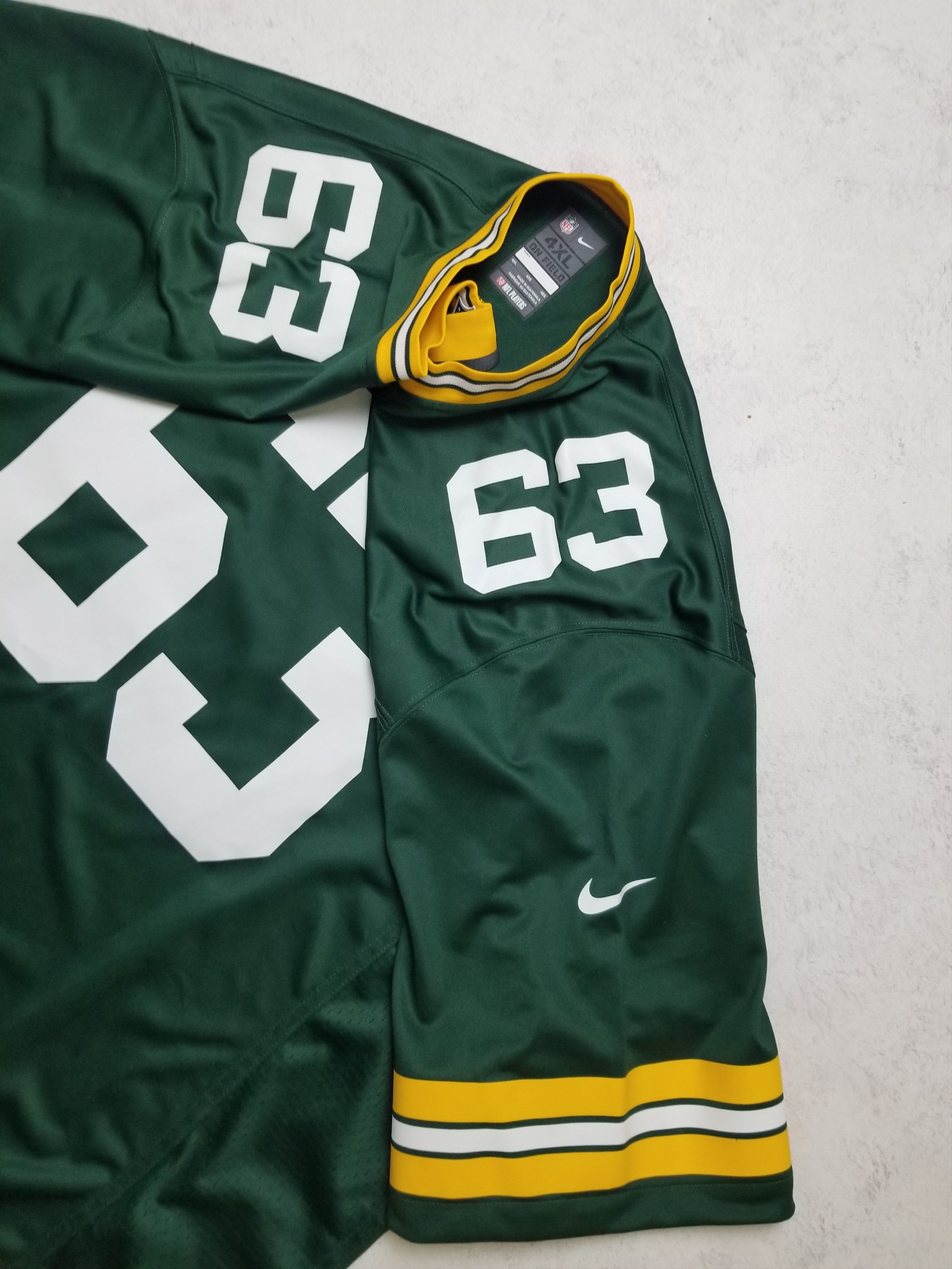 Nike Green Bay Packers #63 Linsley NFL Jersey Men's Size 4XL Size US XXL / EU 58 / 5 - 13 Thumbnail