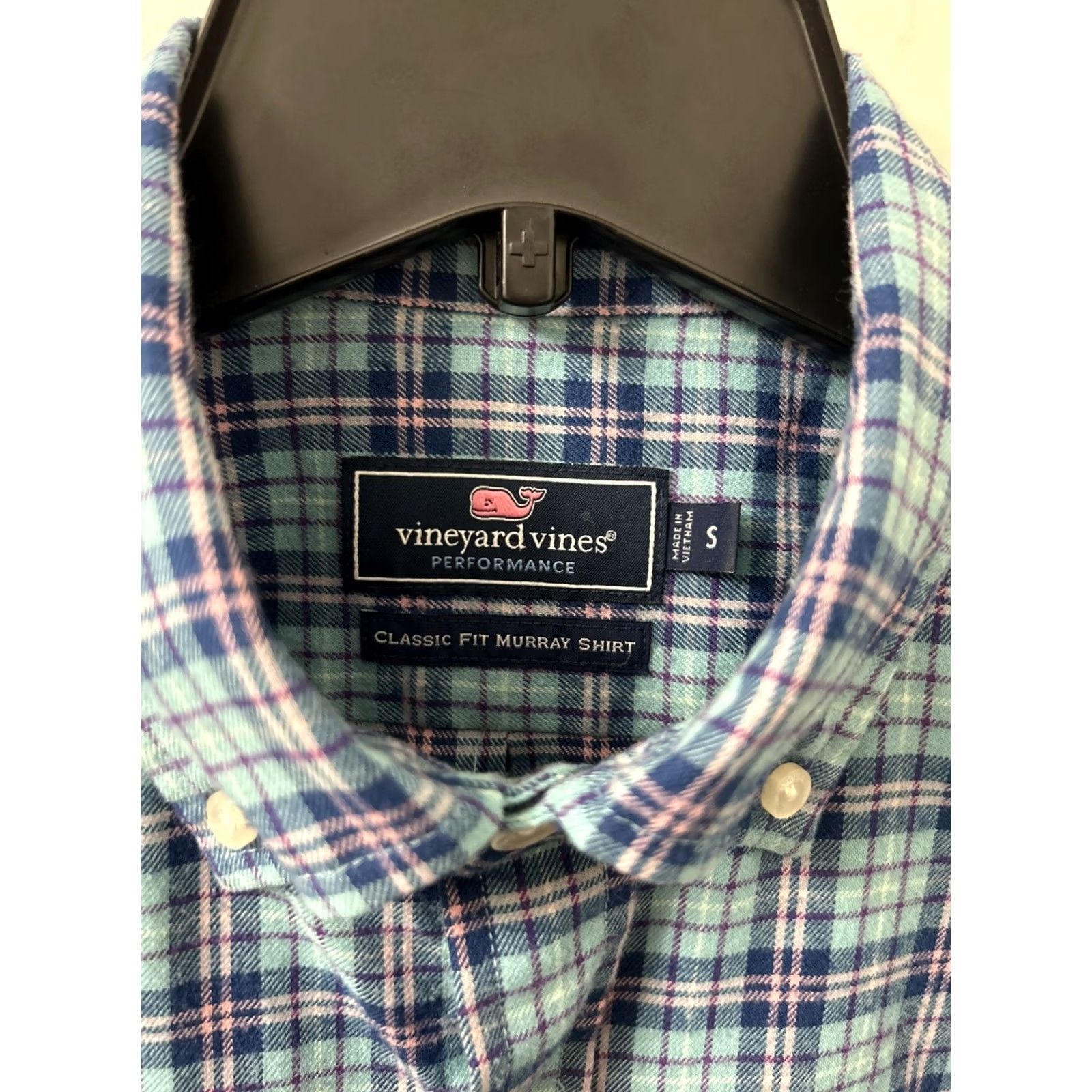 Vineyard Vines Vineyard Vines Performance Shirt Mens S Blue Pink Plaid Classic Fit Murray L/S Size US S / EU 44-46 / 1 - 6 Thumbnail