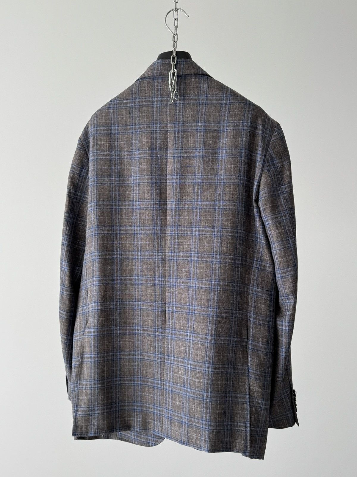 Canali Canali Kei Wool, Silk & Linen Two Button Sport Grey Jacket Size 42R - 9 Thumbnail
