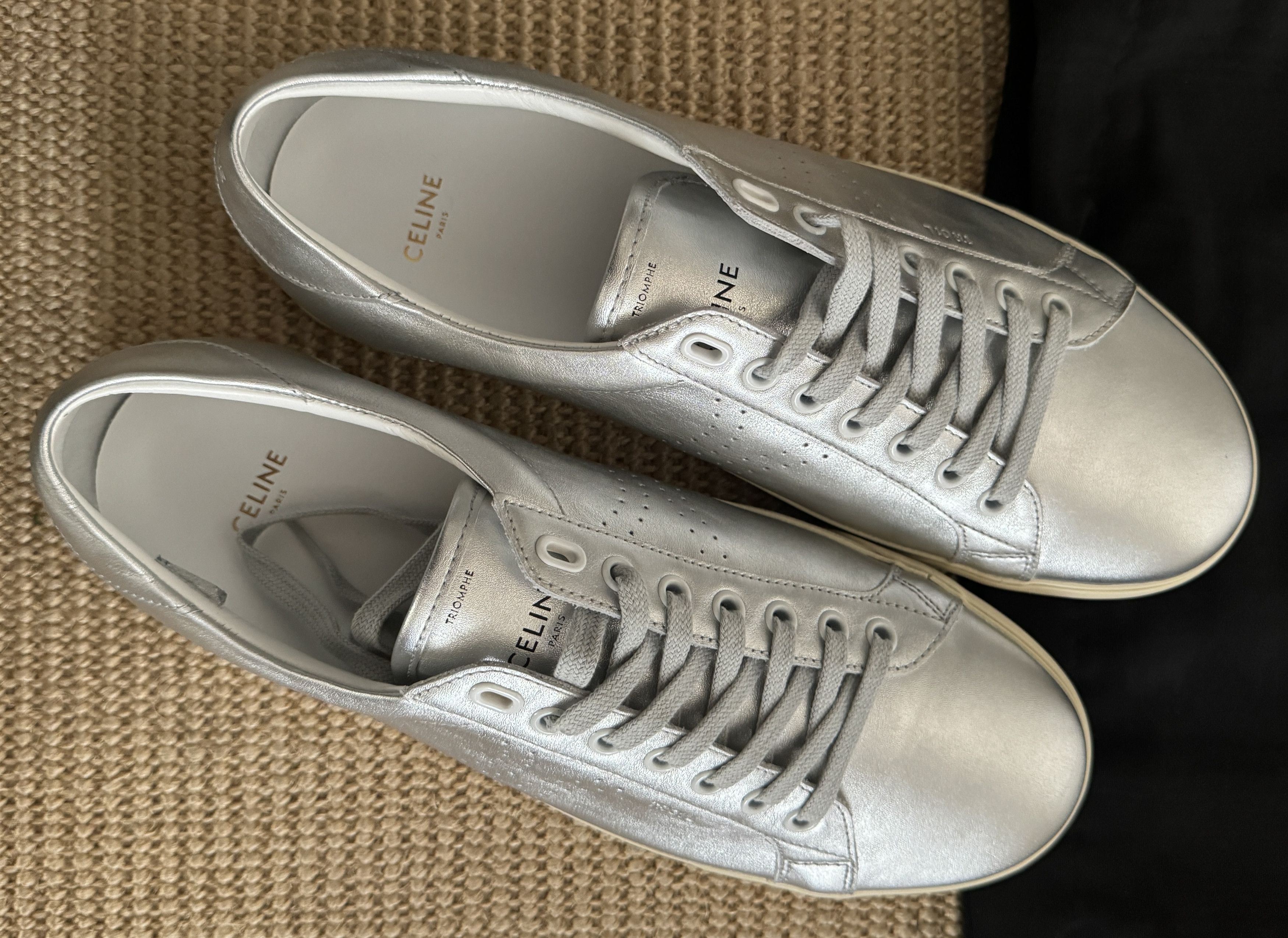 Celine × Hedi Slimane CELINE TRIOMPHE LOW LACE UP SNEAKER CALFSKIN