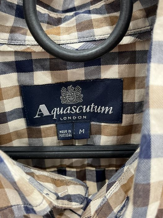 Aquascutum Aquascutum London Cotton Checked Pattern Button Up Shirt ...