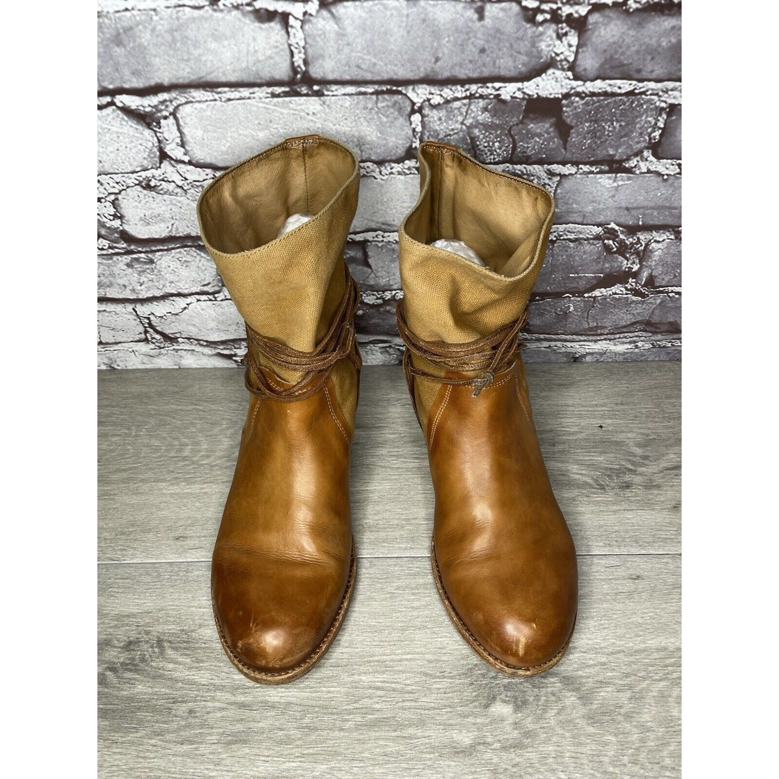 Other Patricia Nash Sabbia Brown Leather Moto Saddle Lace Boots Wo Size US 9.5 / IT 39.5 - 17 Thumbnail