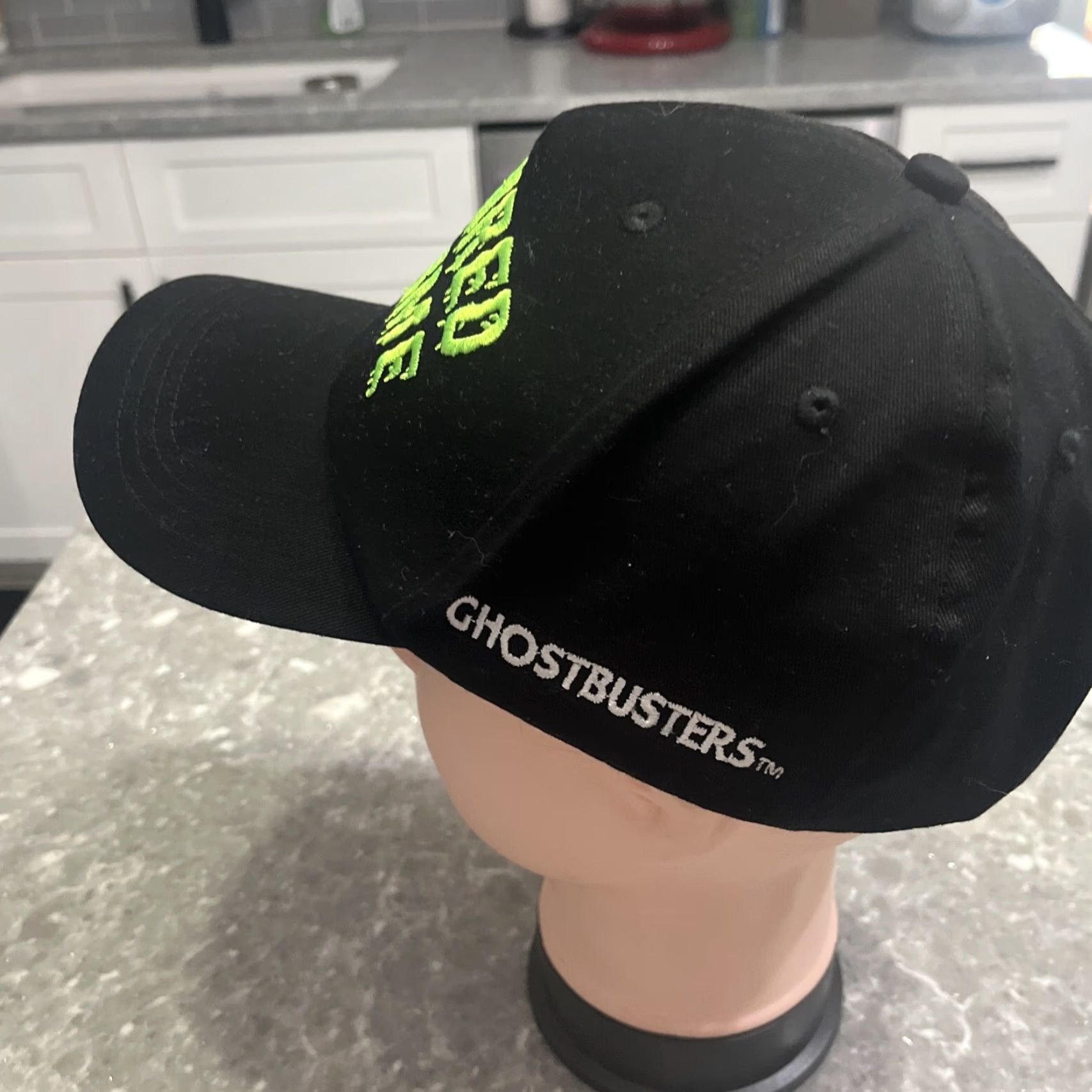 Vintage GHOSTBUSTERS Hat Baseball Cap One Size Black Embroidered Front Ghostbusters Movie Logo Mens Cap Size ONE SIZE - 2 Thumbnail