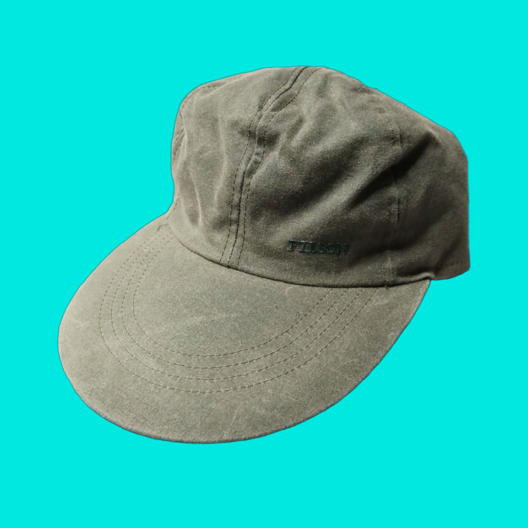 Filson VINTAGE Filson Tin Cloth Long Bill Hat Mens Cap Green M Hat 90s Size ONE SIZE - 1 Thumbnail